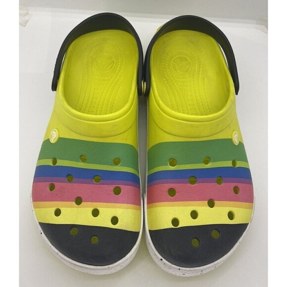 Crocs Colorburst Crocband Rainbow Pride Colorful Splatter Men's 11 205109 Rare - Picture 3 of 10